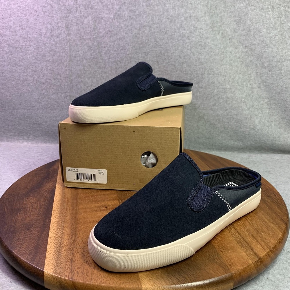 Element Slip‎ On Mule Shoes Mens 7.5 Navy Blue Suede Casual Comfort Sneakers